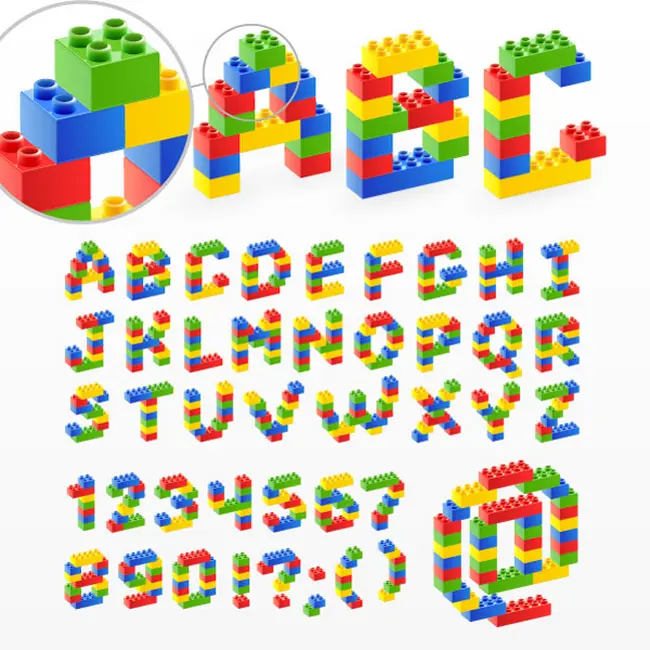 وکتور فونت انگلیسی رنگارنگ