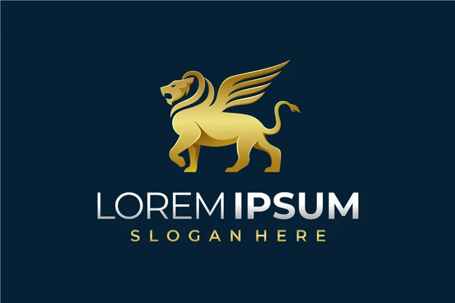 وکتور لوگو شیر بالدار طلایی