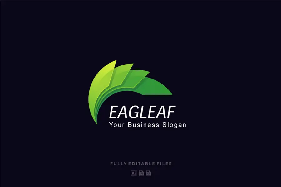 وکتور لوگو مفهومی سبز رنگ شماره یک