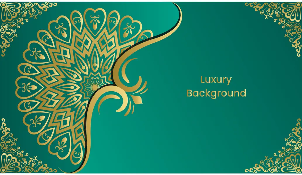 وکتور پس زمینه طرح ماندالا طلایی