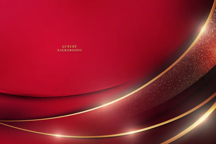 وکتور پس زمینه لوکس قرمز و طلایی
