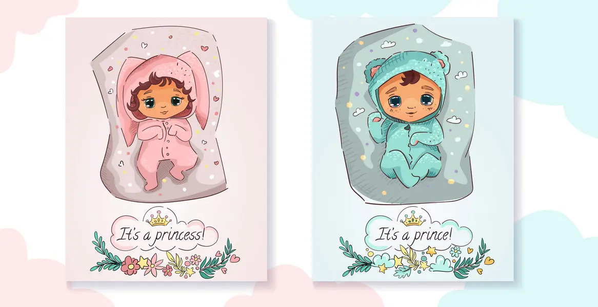 وکتور طراحی و نقاشی نوزاد و کودک