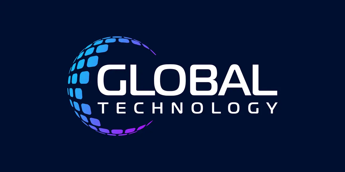 وکتور لوگو مفهومی جهان و تکنولوژی