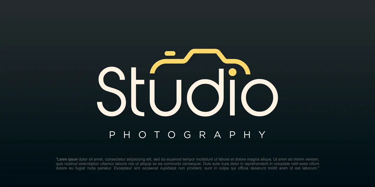 وکتور طراحی لوگو مفهومی عکاسی و دوربین