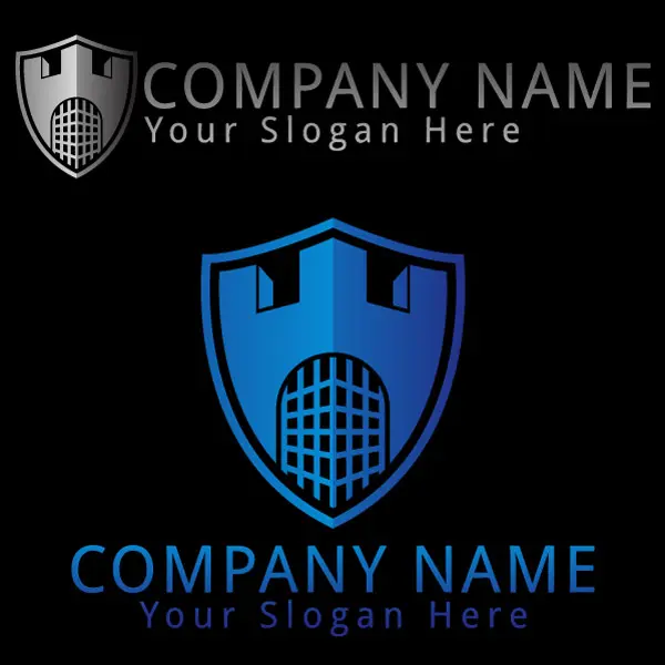 وکتور طراحی لوگو سه بعدی قلعه