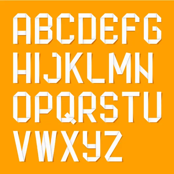 وکتور فونت انگلیسی طرح کاغذی شماره یک