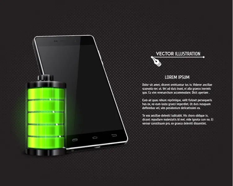 وکتور پس زمینه گوشی موبایل و شارژ