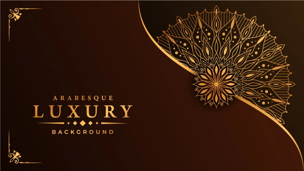 وکتور پس زمینه ماندالا طلایی لوکس شماره یک