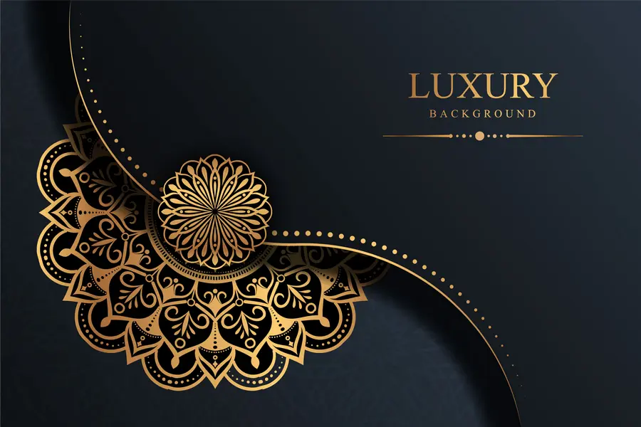 وکتور پس زمینه ماندالا طلایی شماره دو