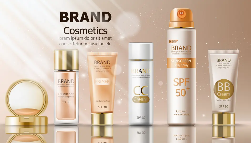 وکتور تبلیغ لوازم آرایش واقع بینانه