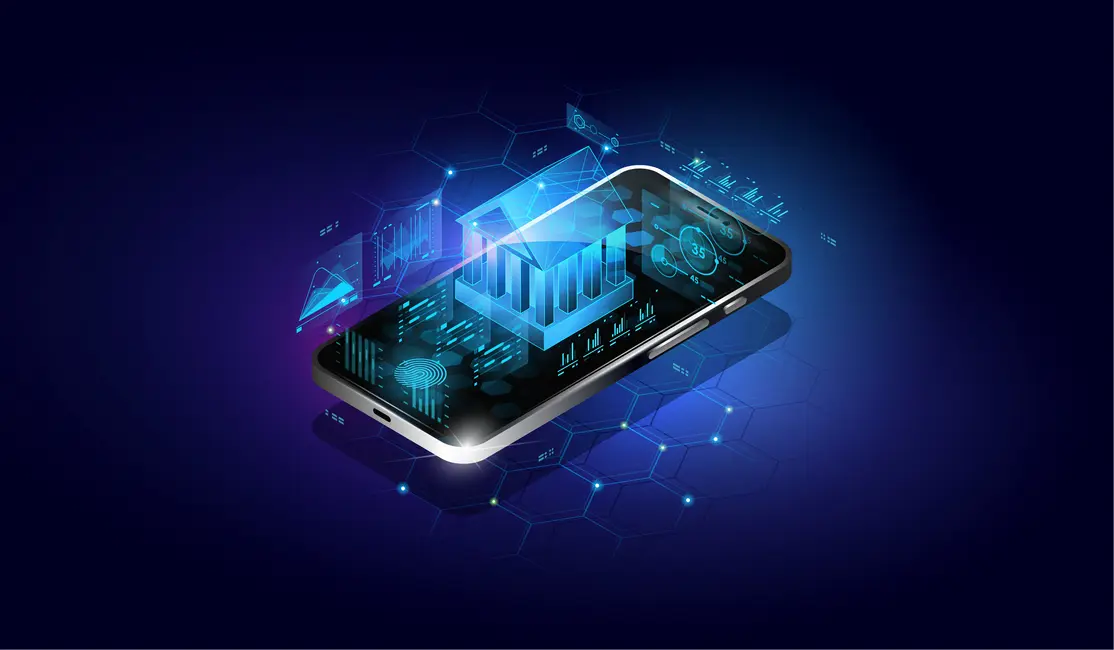 وکتور پس زمینه بانکداری اینترنتی و تلفن همراه