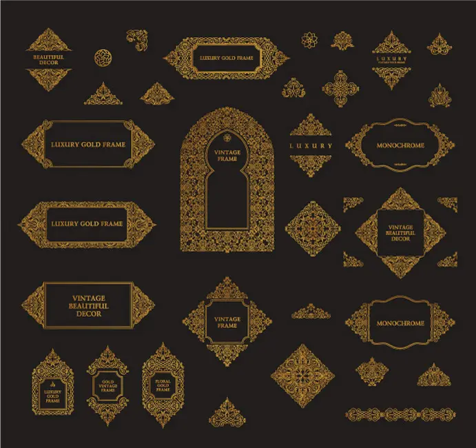 وکتور کلکسیون المان های تزئینی هنری سنتی