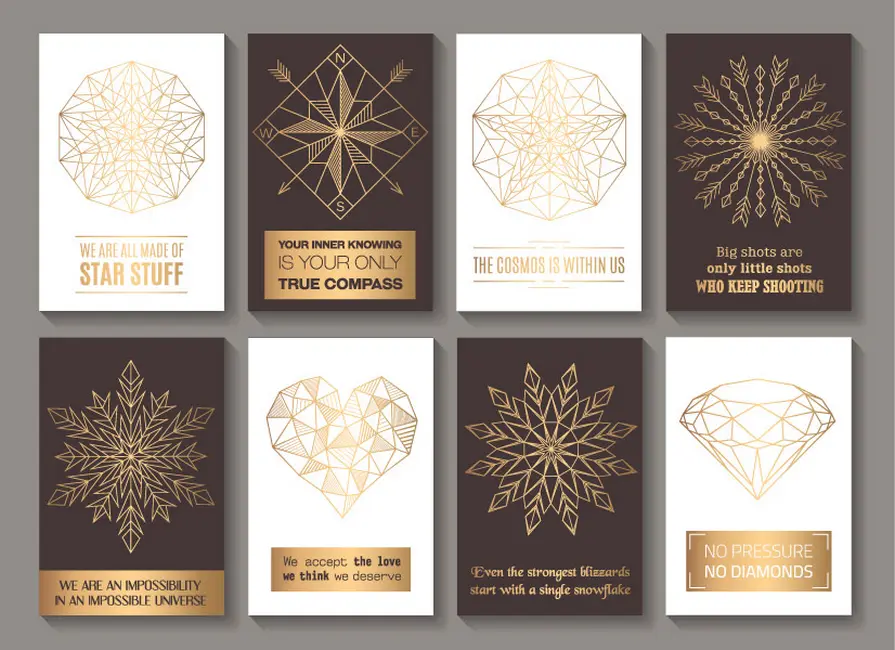 وکتور ست قالب آماده با طراحی لوکس طلایی