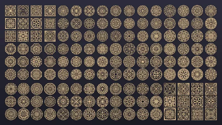 وکتور سنتی مجموعه بزرگ عناصر تزئینی ماندالا