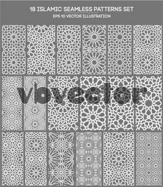 وکتور ست طراحی سنتی پترن شماره دو