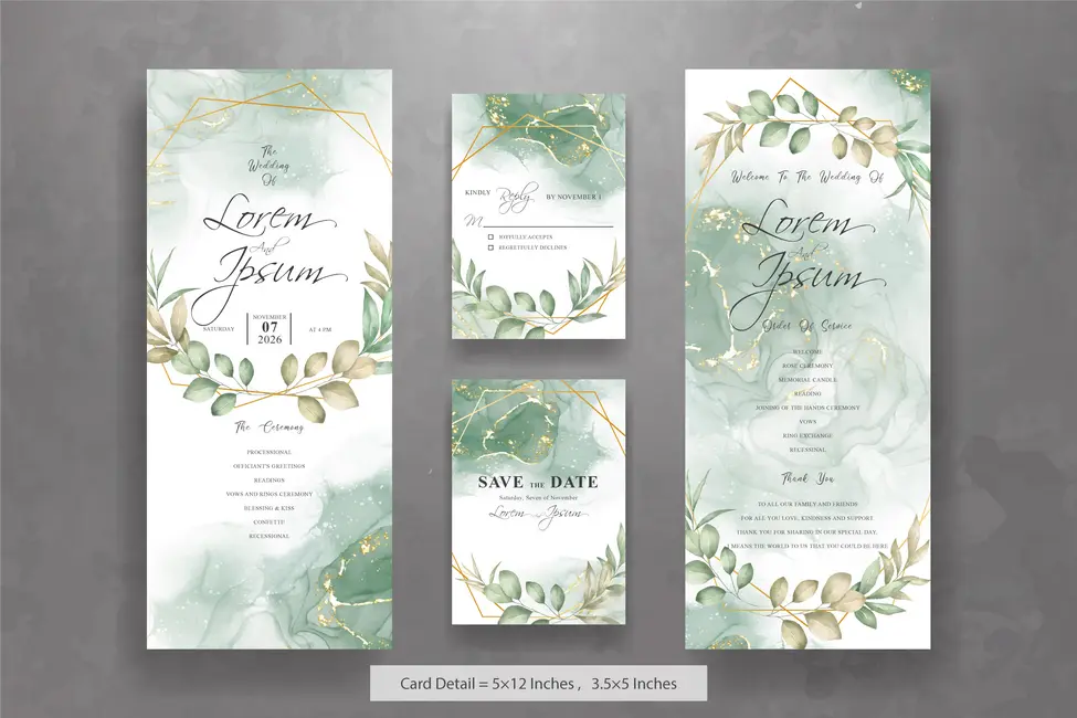 وکتور قالب کارت پستال گل و گیاه