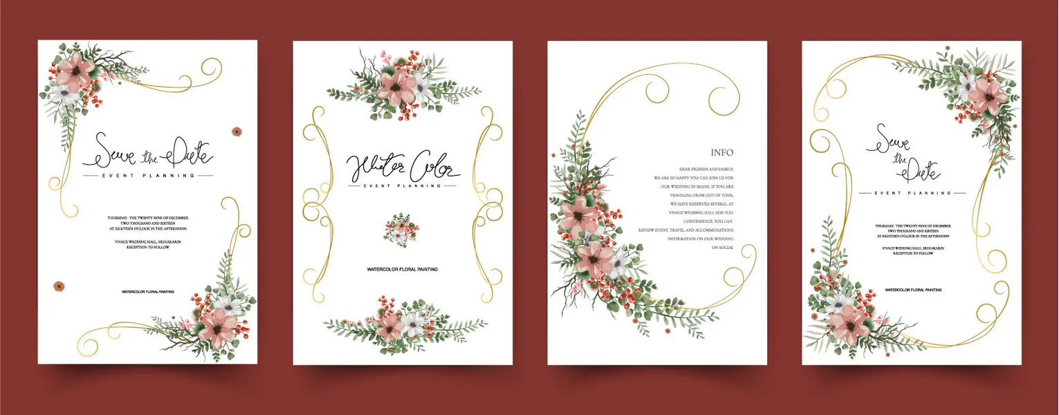 وکتور قالب آماده کارت دعوت جشن عقد