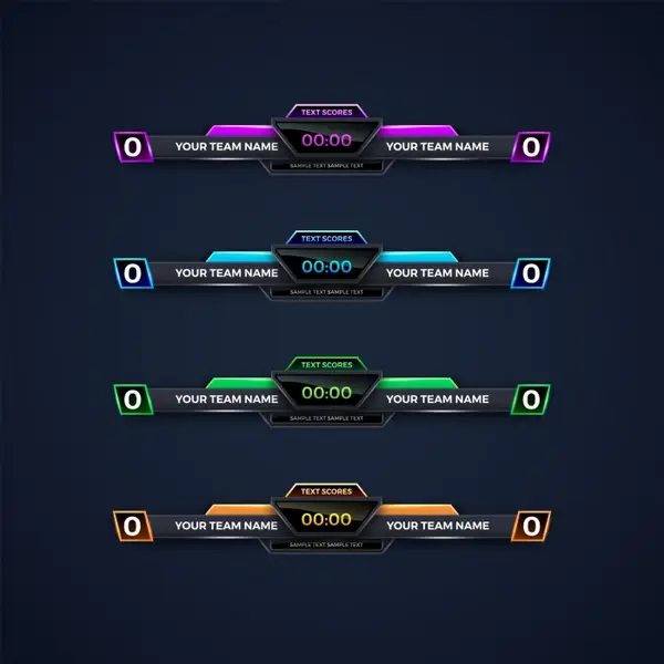 وکتور عناصر طراحی ورزشی مدرن