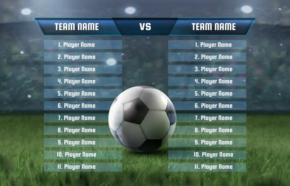 وکتور المان طراحی نتیجه مسابقه فوتبال