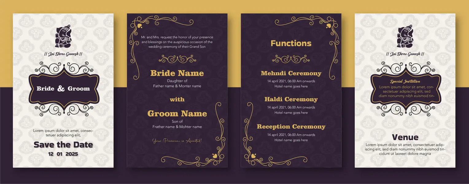 وکتور قالب آماده کارت دعوت مدرن ساده