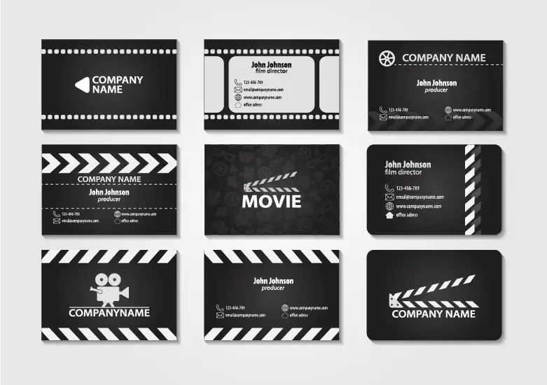 وکتور کلکسیون کارت ویزیت فیلم و سینما