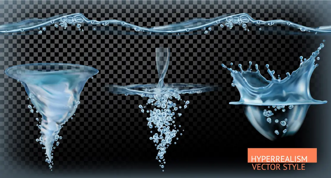 وکتور واقع بینانه آب شماره سه