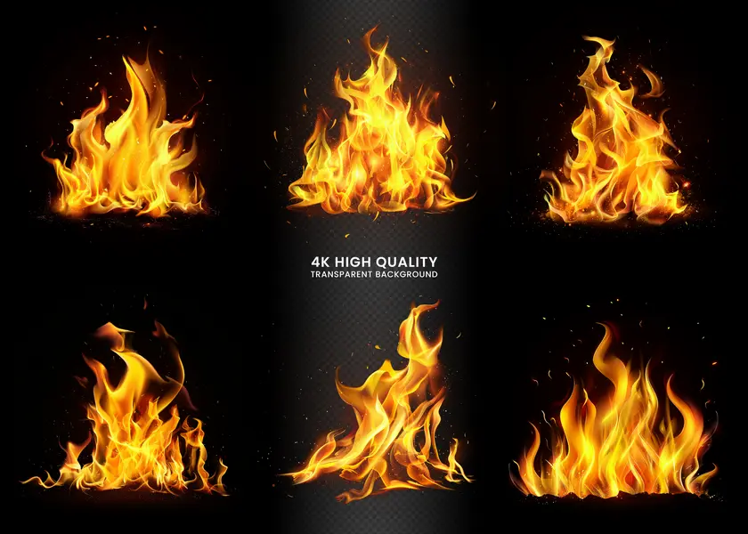 موکاپ واقع بینانه آتش