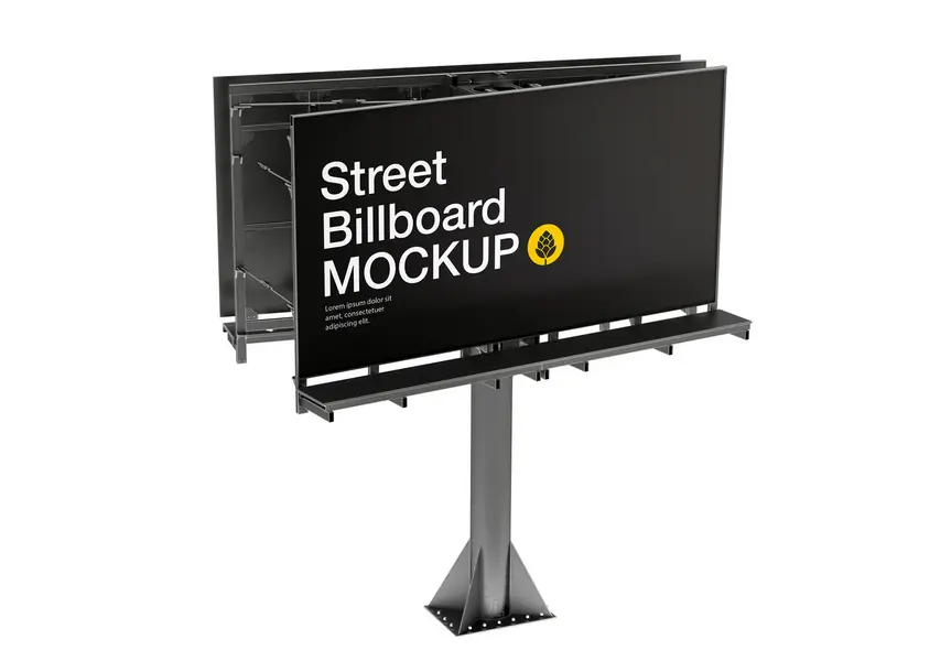 موکاپ سه بعدی بیلبورد تبلیغاتی