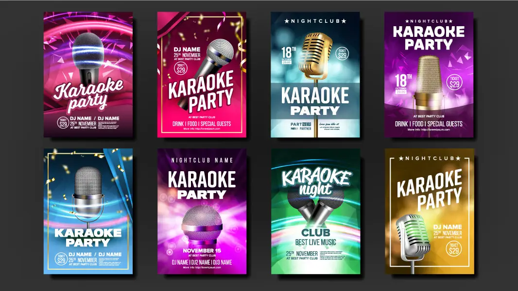 وکتور ست قالب آماده تبلیغاتی موسیقی و آهنگ