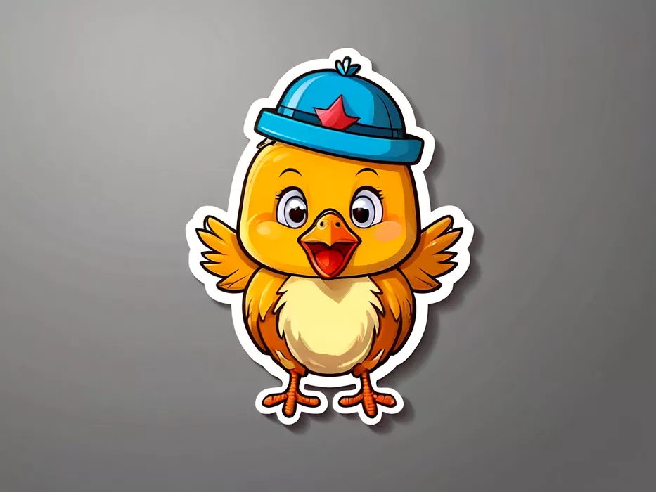 وکتور طراحی لیبل و برچسب کارتونی پرنده