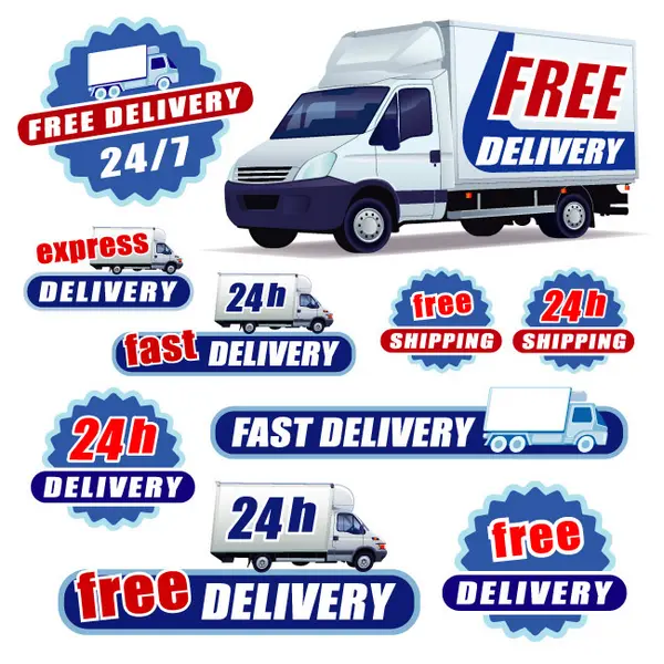 وکتور کلکسیون لیبل و برچسب ارسال محصولات