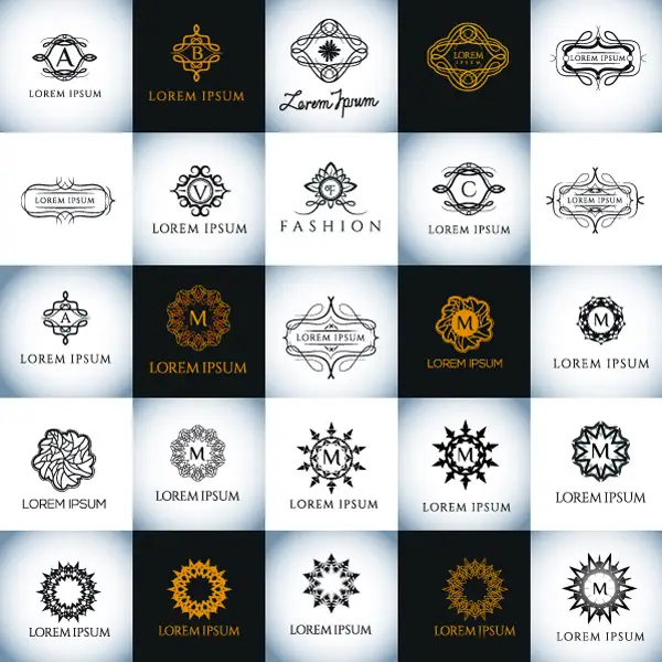 وکتور کلکسیون لوگو لوکس سبک سنتی و هندسی