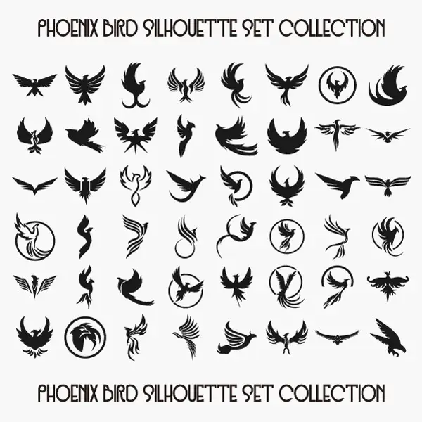 وکتور کلکسیون لوگو سیاه و سفید پرنده
