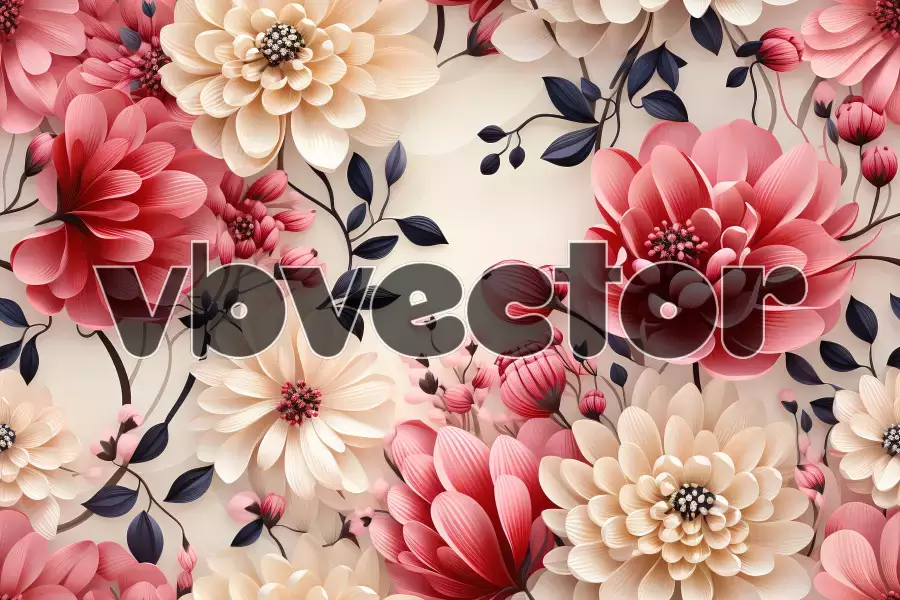 وکتور پس زمینه سه بعدی گل و گیاه شماره دو