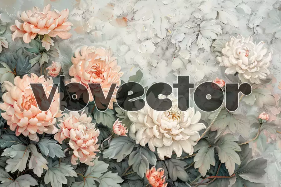 وکتور پس زمینه گل و گیاه سه بعدی شماره سه