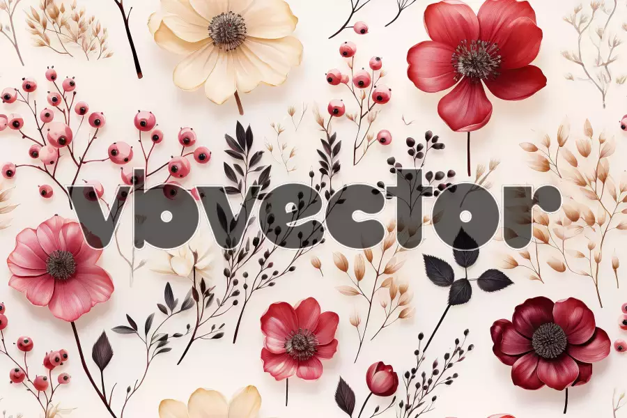 وکتور پس زمینه گل و گیاه شماره هفت