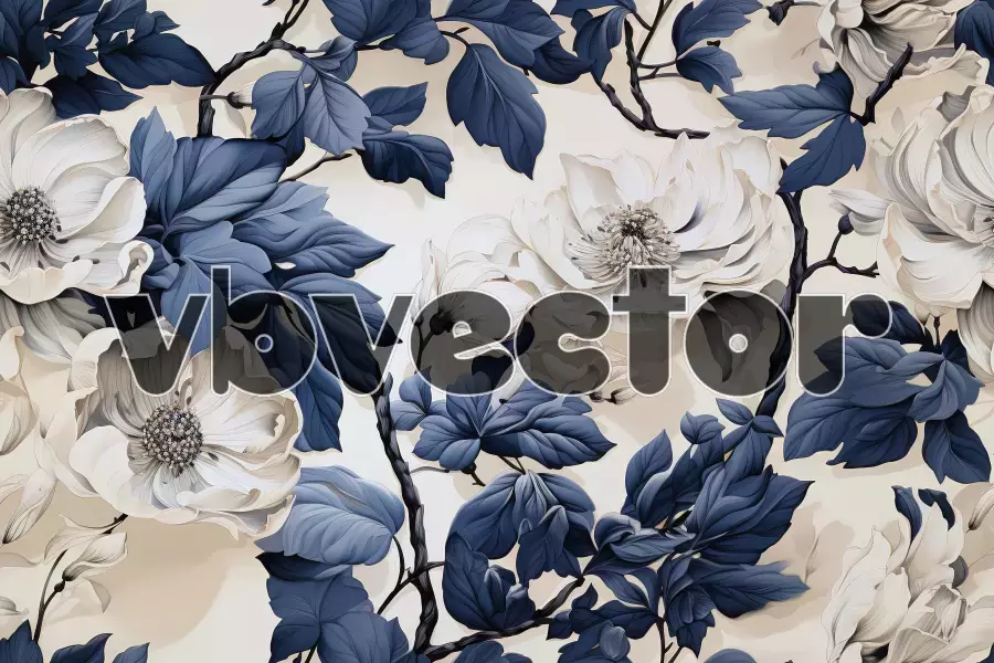 وکتور پس زمینه گل و گیاه سه بعدی شماره چهار