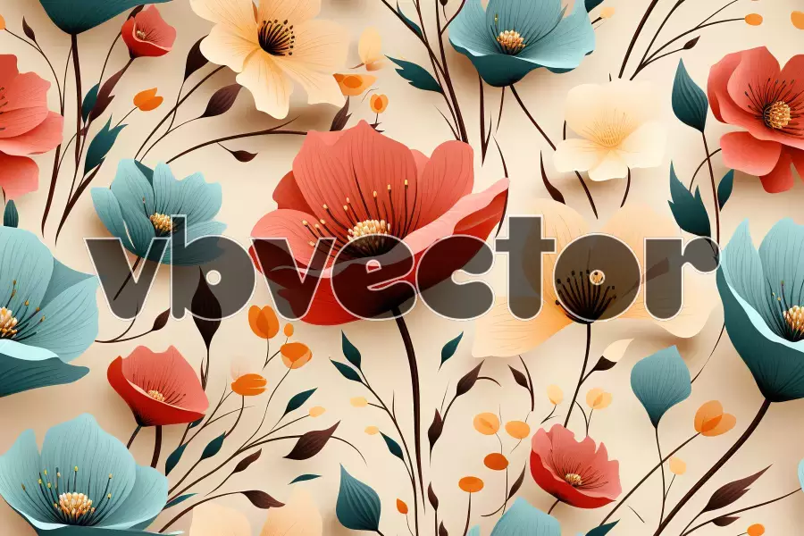 وکتور پس زمینه گل و گیاه شماره هشت