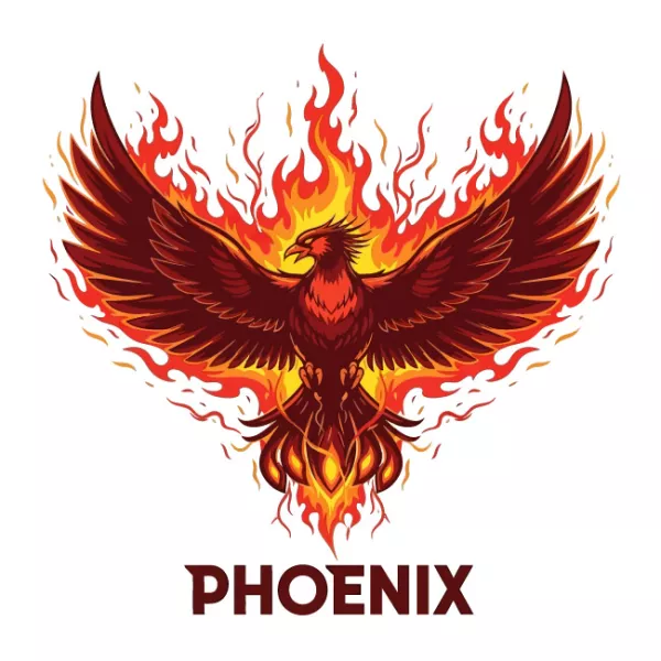 وکتور طراحی لوگو ققنوس و آتش