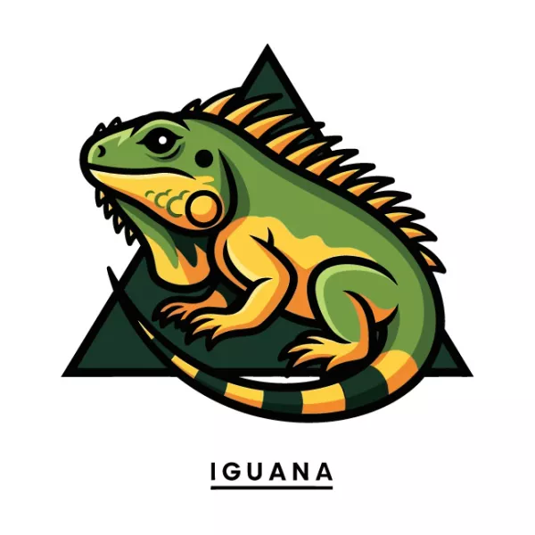 وکتور طراحی لوگو ایگوانا