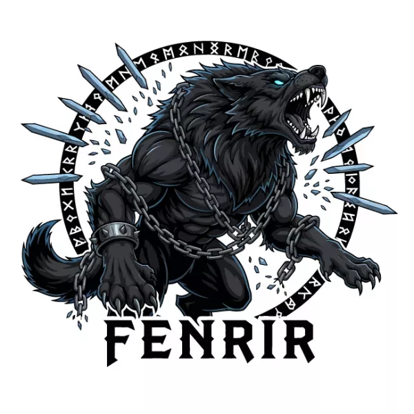 وکتور طراحی لوگو و آرم خلاقانه گرگ و زنجیر