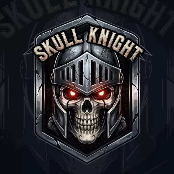 وکتور طراحی لوگو سه بعدی جمجمه و کلاه خود