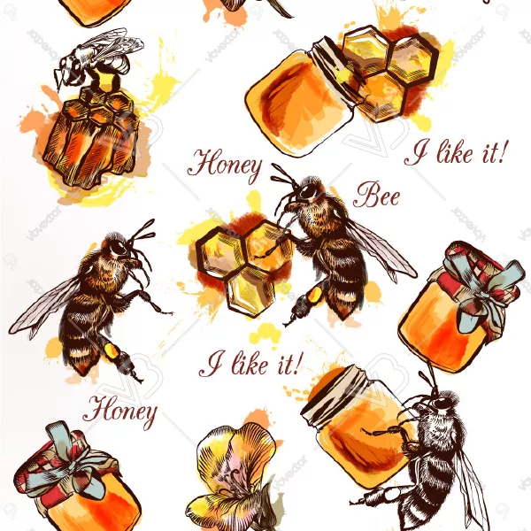 وکتور طراحی زنبور عسل شماره چهار