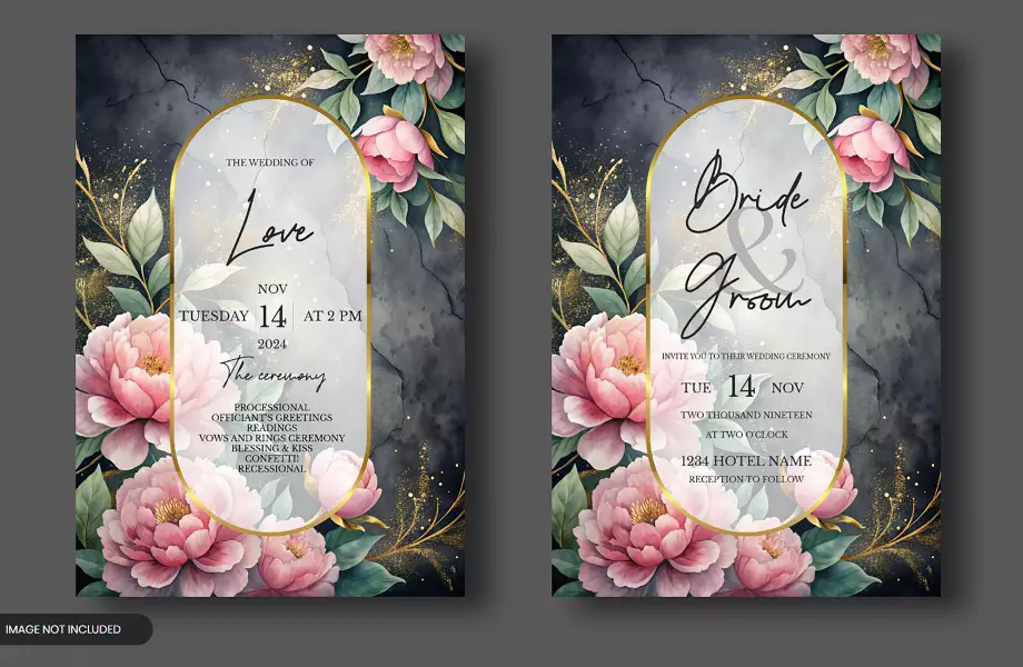 موکاپ قالب آماده کارت دعوت با طرح گل شماره یک