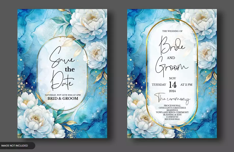 موکاپ قالب آماده کارت دعوت با طراحی گل و گیاه لوکس شماره چهار