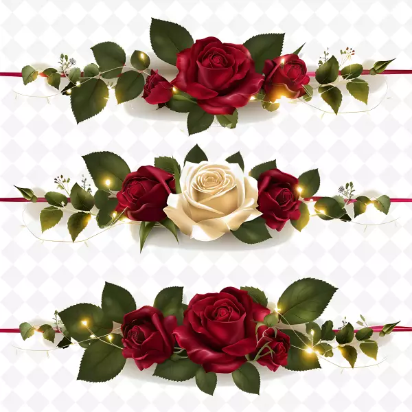 موکاپ سه بعدی گل های رز واقع بینانه