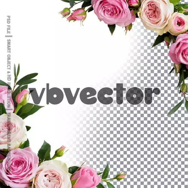 موکاپ پس زمینه گل های رز سفید و صورتی