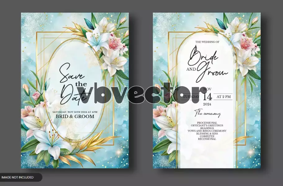 موکاپ قالب آماده کارت دعوت آبی رنگ