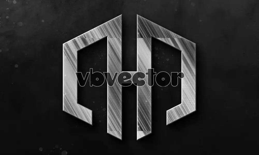 موکاپ لوگو سه بعدی فلزی