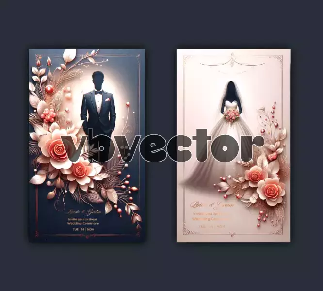 موکاپ کارت دعوت جشن عقد و عروسی لوکس شماره دو